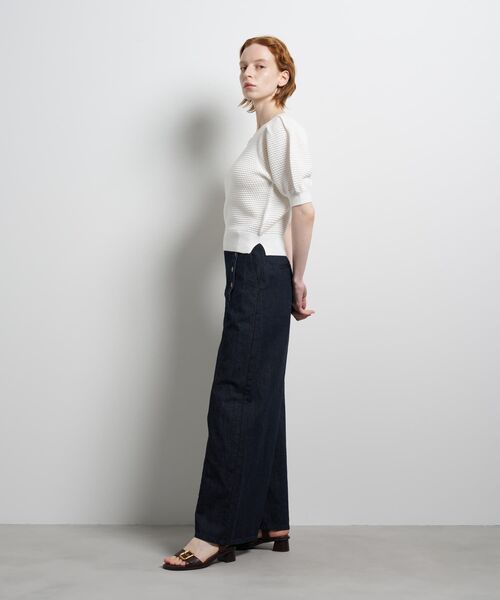LANVIN en Bleu(ランバンオンブルー)の「アイレットパフスリーブニット(ニット/セーター・レディース・ラベンダー/ブラック/オフホワイト・38)」の5枚目の写真