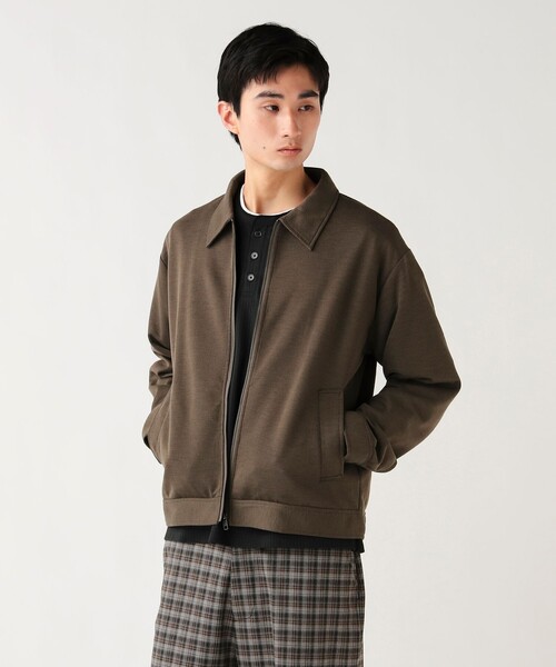 BEAMS HEART（ビームスハート）の「ベーシック 鹿の子 ブルゾン（吸水速乾）（ブルゾン・メンズ・オリーブ/ベージュ・SMALL/MEDIUM/LARGE）」の2枚目の写真