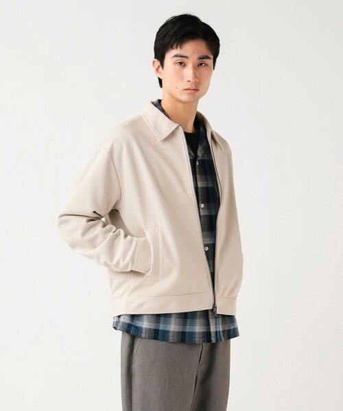 BEAMS HEART（ビームスハート）の「ベーシック 鹿の子 ブルゾン（吸水速乾）（ブルゾン・メンズ・オリーブ/ベージュ・SMALL/MEDIUM/LARGE）」の4枚目の写真