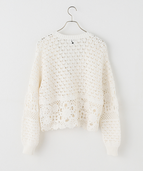 Spick & Span（スピックアンドスパン）の「カギ針ローゲージカーディガン（カーディガン/ボレロ・レディース・ホワイト・FREE）」の10枚目の写真