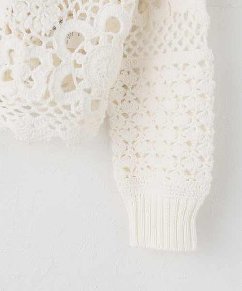 Spick & Span（スピックアンドスパン）の「カギ針ローゲージカーディガン（カーディガン/ボレロ・レディース・ホワイト・FREE）」の11枚目の写真