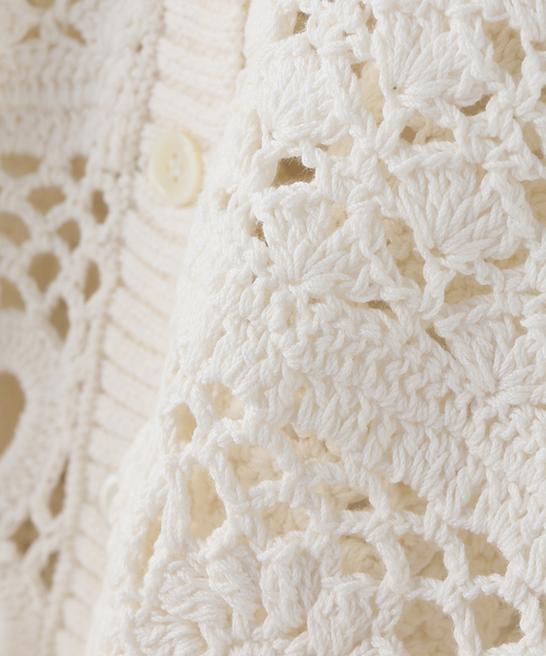 Spick & Span（スピックアンドスパン）の「カギ針ローゲージカーディガン（カーディガン/ボレロ・レディース・ホワイト・FREE）」の13枚目の写真