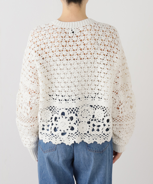 Spick & Span（スピックアンドスパン）の「カギ針ローゲージカーディガン（カーディガン/ボレロ・レディース・ホワイト・FREE）」の16枚目の写真