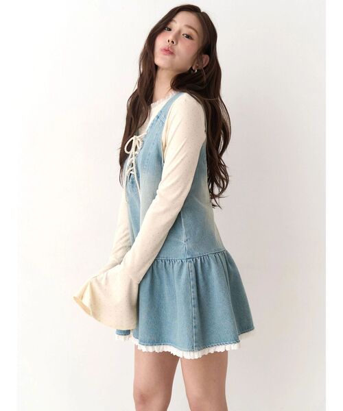 CALNAMUR(カルナムール)の「フロントレースアップデニムワンピース(ワンピース・レディース・ブルー/ピンク・FREE)」の20枚目の写真
