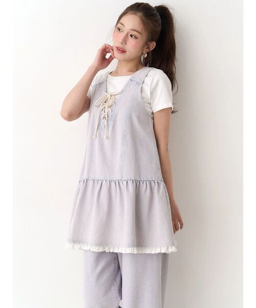 CALNAMUR(カルナムール)の「フロントレースアップデニムワンピース(ワンピース・レディース・ブルー/ピンク・FREE)」の22枚目の写真