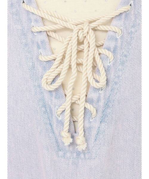 CALNAMUR(カルナムール)の「フロントレースアップデニムワンピース(ワンピース・レディース・ブルー/ピンク・FREE)」の12枚目の写真
