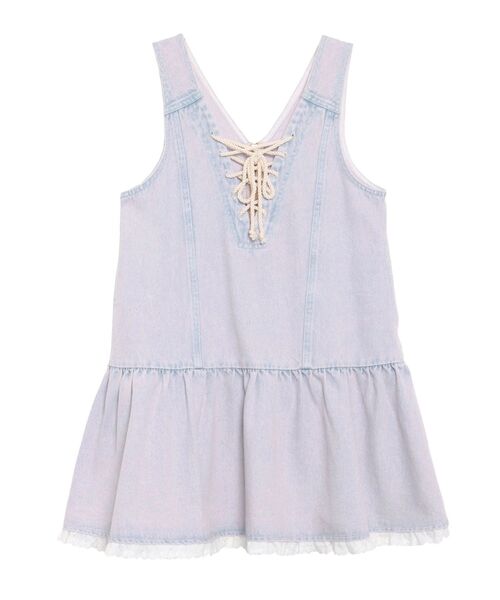 CALNAMUR(カルナムール)の「フロントレースアップデニムワンピース(ワンピース・レディース・ブルー/ピンク・FREE)」の14枚目の写真