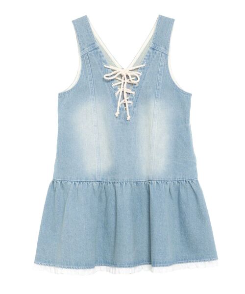 CALNAMUR(カルナムール)の「フロントレースアップデニムワンピース(ワンピース・レディース・ブルー/ピンク・FREE)」の15枚目の写真