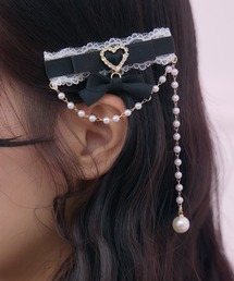 ROJITA | パールチェーンリボンクリップセット(バレッタ/ヘアクリップ)