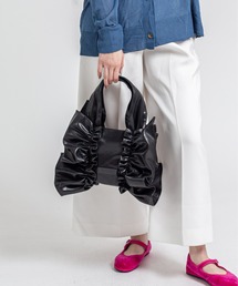 HELOYSE（エロイーズ）の「【HELOYSE/エロイーズ】フリルトートバッグ　bobbonbutterfly tote PU leather S（トートバッグ）」