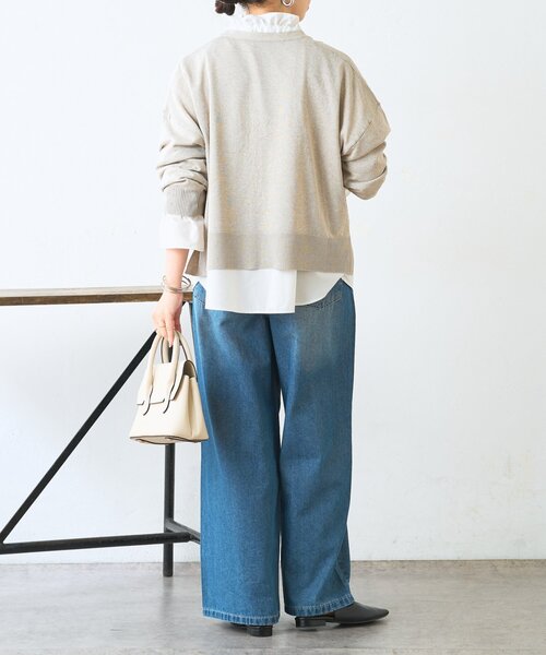 Jena espace merveilleux（ジェナ　エスパスメルヴェイユ）の「【体系カバー◎】シェルボタンカーディガン（カーディガン/ボレロ・レディース・ベージュ/ライトグレー・FREE）」の16枚目の写真