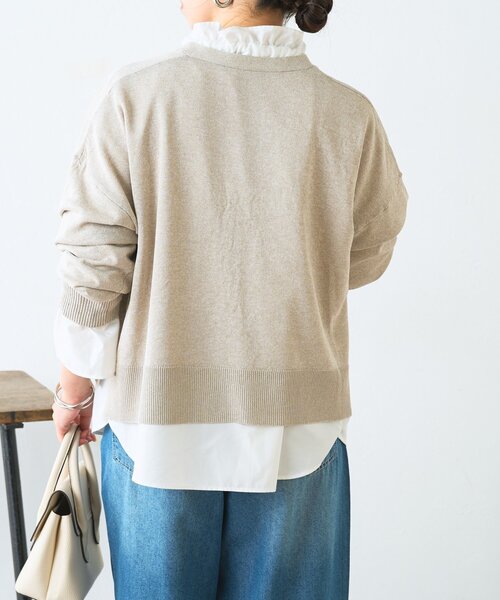 Jena espace merveilleux（ジェナ　エスパスメルヴェイユ）の「【体系カバー◎】シェルボタンカーディガン（カーディガン/ボレロ・レディース・ベージュ/ライトグレー・FREE）」の22枚目の写真