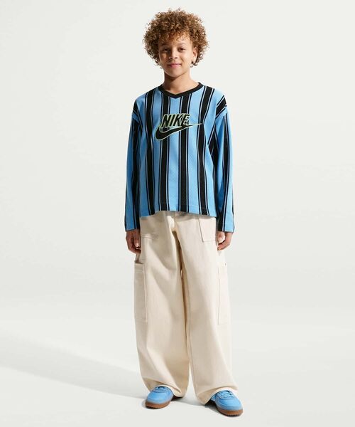 NIKE（ナイキ）の「ナイキ スポーツウェア コレクション ジュニア ロングスリーブ メッシュ ジャージー / Nike Sportswear Collection Big Kids' Long-Sleeve Mesh Jersey IF2304-412 University Blue（ジャージ・キッズ・ブルー・130/140/150/160）」の6枚目の写真