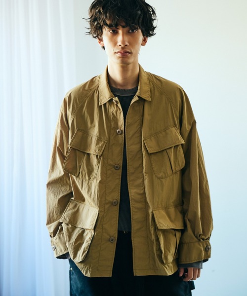 made in standard （メイドインスタンダード）の「MADE IN STANDARD / メイドインスタンダード NYLON JUNGLE FATIGUE JACKET ナイロン ジャングルファティーグジャケット（ミリタリージャケット・メンズ・ブラック/オリーブ/ブラウン系・MEDIUM/LARGE）」の2枚目の写真