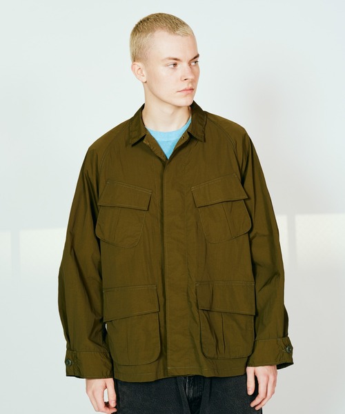 made in standard （メイドインスタンダード）の「MADE IN STANDARD / メイドインスタンダード NYLON JUNGLE FATIGUE JACKET ナイロン ジャングルファティーグジャケット（ミリタリージャケット・メンズ・ブラック/オリーブ/ブラウン系・MEDIUM/LARGE）」の4枚目の写真