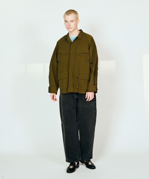 made in standard （メイドインスタンダード）の「MADE IN STANDARD / メイドインスタンダード NYLON JUNGLE FATIGUE JACKET ナイロン ジャングルファティーグジャケット（ミリタリージャケット・メンズ・ブラック/オリーブ/ブラウン系・MEDIUM/LARGE）」の5枚目の写真