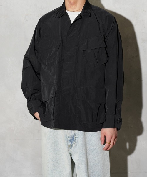 made in standard （メイドインスタンダード）の「MADE IN STANDARD / メイドインスタンダード NYLON JUNGLE FATIGUE JACKET ナイロン ジャングルファティーグジャケット（ミリタリージャケット・メンズ・ブラック/オリーブ/ブラウン系・MEDIUM/LARGE）」の6枚目の写真
