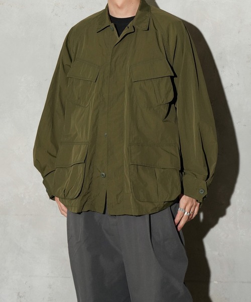 made in standard （メイドインスタンダード）の「MADE IN STANDARD / メイドインスタンダード NYLON JUNGLE FATIGUE JACKET ナイロン ジャングルファティーグジャケット（ミリタリージャケット・メンズ・ブラック/オリーブ/ブラウン系・MEDIUM/LARGE）」の10枚目の写真