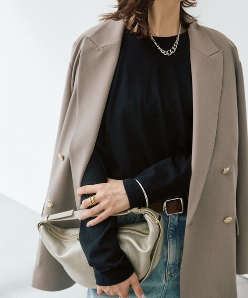 RIVE DROITE(リヴドロワ)の「【着回し力抜群】2wayセミシアーロンTee(Tシャツ/カットソー・レディース・ブラック/ピンク/ホワイト・FREE)」の6枚目の写真