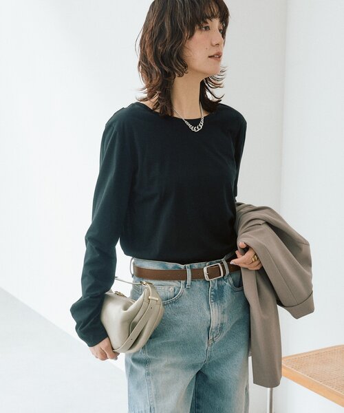 RIVE DROITE(リヴドロワ)の「【着回し力抜群】2wayセミシアーロンTee(Tシャツ/カットソー・レディース・ブラック/ピンク/ホワイト・FREE)」の7枚目の写真