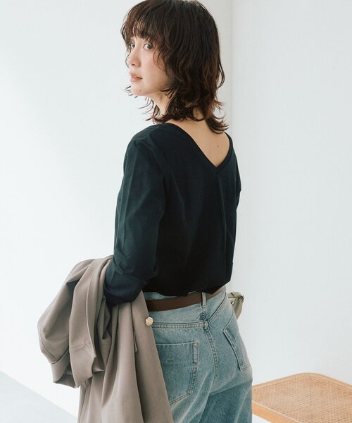 RIVE DROITE(リヴドロワ)の「【着回し力抜群】2wayセミシアーロンTee(Tシャツ/カットソー・レディース・ブラック/ピンク/ホワイト・FREE)」の8枚目の写真