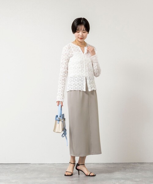 NOLLEY’S Sophi(ノーリーズソフィ)の「《セットアップ対応》ウォッシャブルライトダンボール2WAYタイトスカート(スカート・レディース・ブラック/ベビーピンク/ホワイト/ベージュ/カーキ・38/36/34)」の22枚目の写真