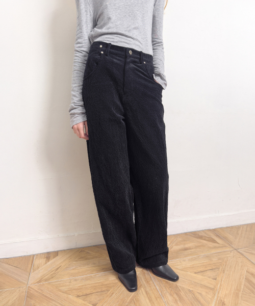 DIAGONAL(ダイアゴナル)の「ADJUSTABLE CORD TROUSERS (black)(その他パンツ・レディース・その他・SMALL/MEDIUM)」の2枚目の写真