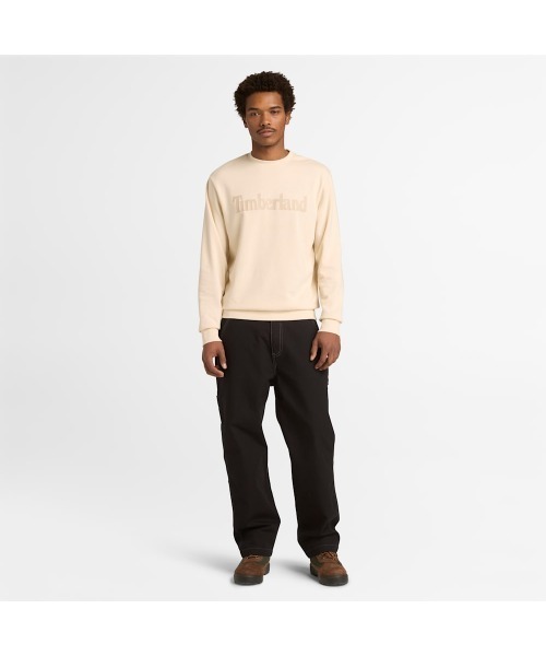 Timberland（ティンバーランド）の「ワードマーク ロゴ ループバック クルーネック スウェットシャツ メンズ（スウェット・メンズ・ライトホワイト・XX-LARGE/LARGE/X-LARGE/SMALL/MEDIUM）」の3枚目の写真