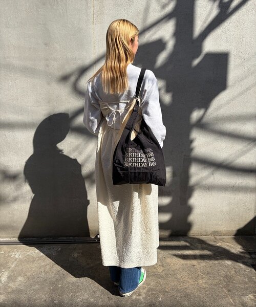 BIRTHDAY BAR（バースデイバー）の「BBロゴ刺繍エコバッグショルダー付き（エコバッグ/サブバッグ・レディース・バイオレット/サックスブルー/ブラック/ネイビー・0）」の5枚目の写真