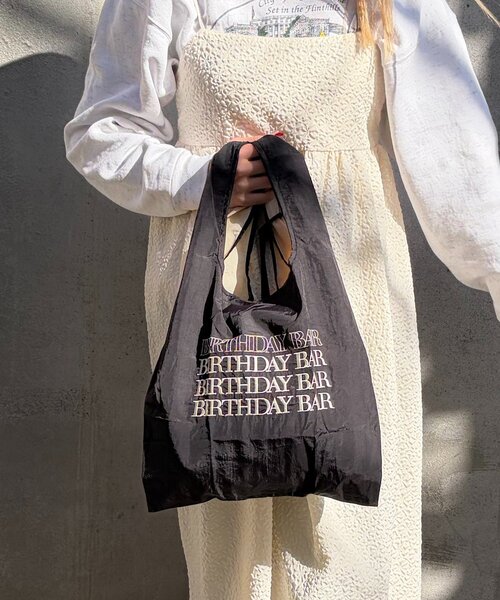 BIRTHDAY BAR（バースデイバー）の「BBロゴ刺繍エコバッグショルダー付き（エコバッグ/サブバッグ・レディース・バイオレット/サックスブルー/ブラック/ネイビー・0）」の6枚目の写真