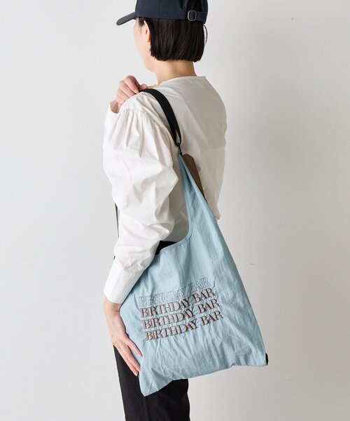 BIRTHDAY BAR（バースデイバー）の「BBロゴ刺繍エコバッグショルダー付き（エコバッグ/サブバッグ・レディース・バイオレット/サックスブルー/ブラック/ネイビー・0）」の14枚目の写真