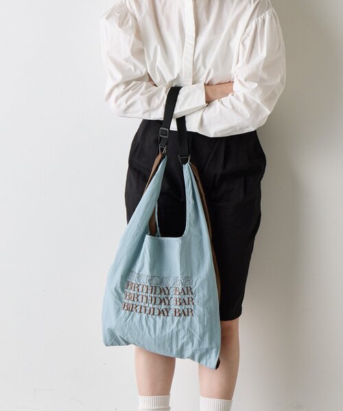 BIRTHDAY BAR（バースデイバー）の「BBロゴ刺繍エコバッグショルダー付き（エコバッグ/サブバッグ・レディース・バイオレット/サックスブルー/ブラック/ネイビー・0）」の16枚目の写真