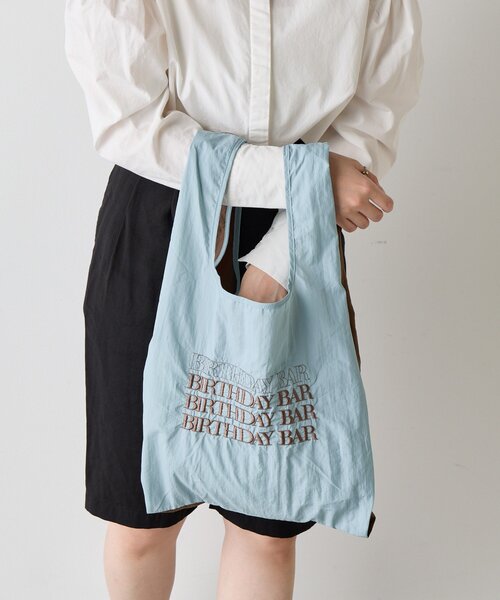 BIRTHDAY BAR（バースデイバー）の「BBロゴ刺繍エコバッグショルダー付き（エコバッグ/サブバッグ・レディース・バイオレット/サックスブルー/ブラック/ネイビー・0）」の18枚目の写真
