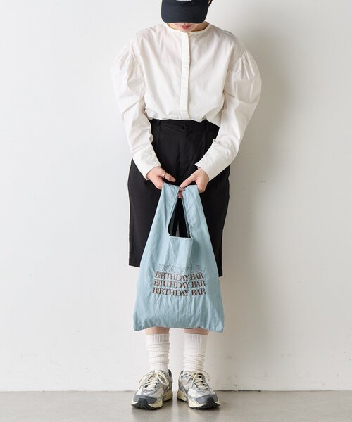 BIRTHDAY BAR（バースデイバー）の「BBロゴ刺繍エコバッグショルダー付き（エコバッグ/サブバッグ・レディース・バイオレット/サックスブルー/ブラック/ネイビー・0）」の21枚目の写真