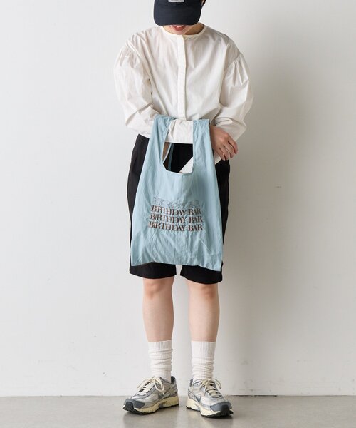 BIRTHDAY BAR（バースデイバー）の「BBロゴ刺繍エコバッグショルダー付き（エコバッグ/サブバッグ・レディース・バイオレット/サックスブルー/ブラック/ネイビー・0）」の22枚目の写真