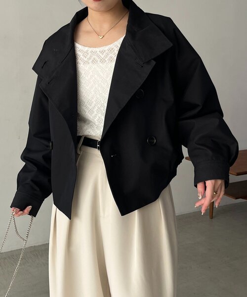 CAPRICIEUX LE'MAGE ショートトレンチコート　ジャケット　コート CAPRICIEUX LE'MAGE｜【サイズ展開あり】ショートトレンチコート