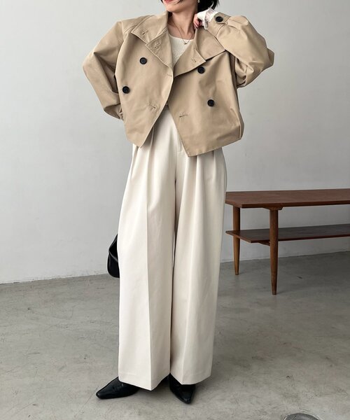 サイズ展開あり】ショートトレンチコート（トレンチコート