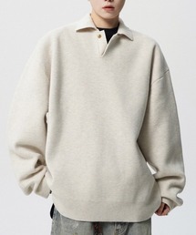 【NOWLE】ルーズシルエット スキッパー プルオーバー ポロニット