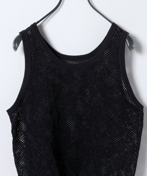 JEANASIS（ジーナシス）の「フラワーパターンニットタンク/663964（ベスト・レディース・ブラック/ホワイト・FREE）」の10枚目の写真