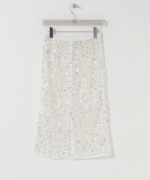 URBAN RESEARCH（アーバンリサーチ）の「スパンコールチュールレイヤードスカート（スカート・レディース・オフホワイト・FREE）」の11枚目の写真