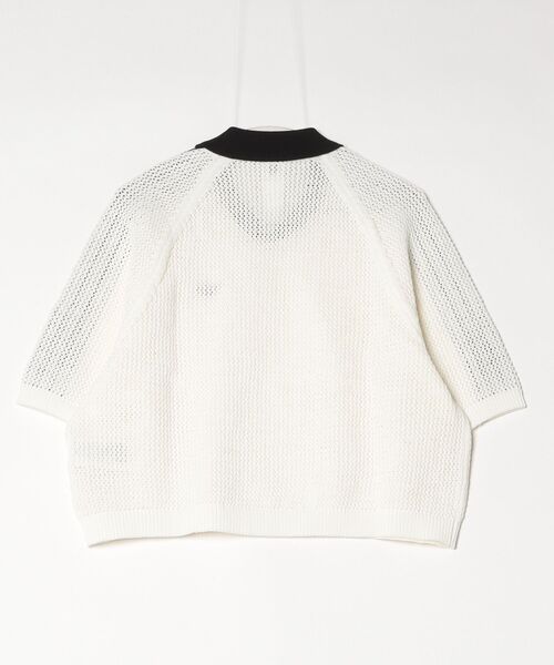 adidas(アディダス)の「adidas/アディダス KNITTED CROCHET POLO(ニット/セーター・レディース・ブラック/ホワイト・MEDIUM/LARGE/SMALL)」の3枚目の写真
