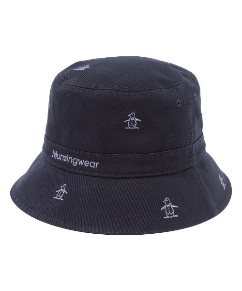 MUNSINGWEAR(マンシングウェア)の「コットンツイルペンギン飛び柄刺しゅうバケットハット(ハット・メンズ・ベージュ/ネイビー/ホワイト・L/M)」の3枚目の写真