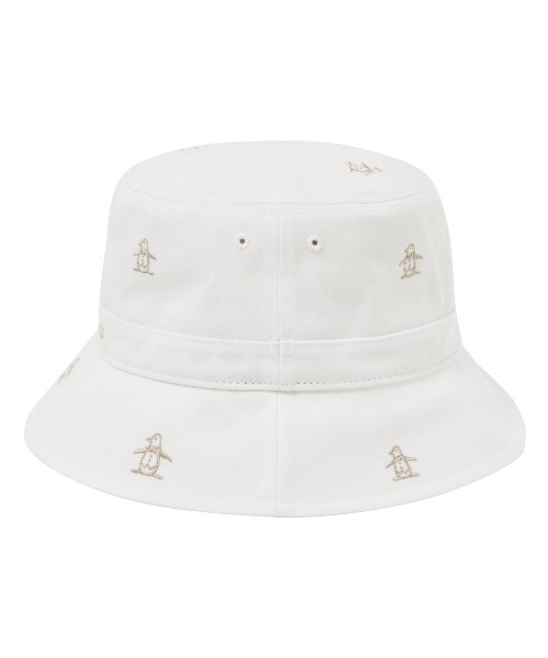MUNSINGWEAR(マンシングウェア)の「コットンツイルペンギン飛び柄刺しゅうバケットハット(ハット・メンズ・ベージュ/ネイビー/ホワイト・L/M)」の5枚目の写真