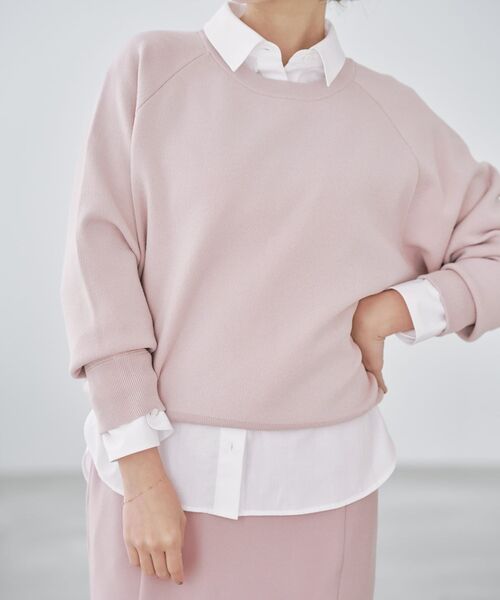 COHINA（コヒナ）の「スムースニットプルオーバー 【低身長・小柄女性】（ニット/セーター・レディース・ホワイト/ネイビー/ブルー/ピンク・ONE SIZE）」の4枚目の写真