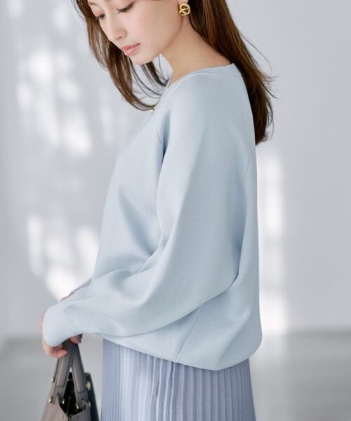 COHINA（コヒナ）の「スムースニットプルオーバー 【低身長・小柄女性】（ニット/セーター・レディース・ホワイト/ネイビー/ブルー/ピンク・ONE SIZE）」の19枚目の写真