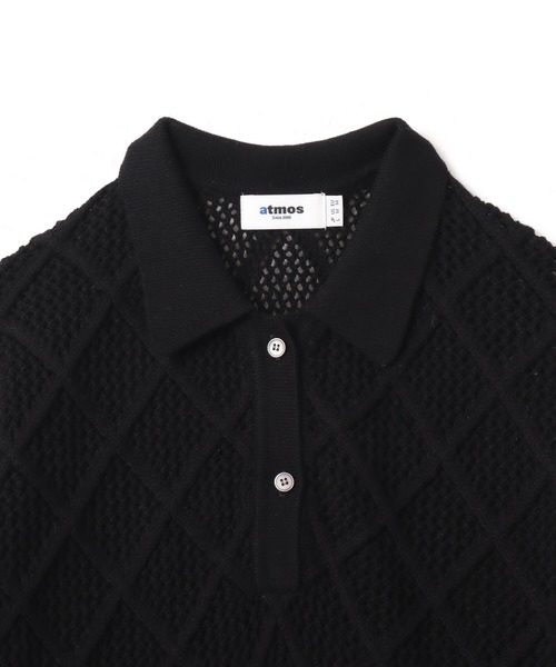 atmos(アトモス)の「atmos Diamond Mesh Openwork Knit / アトモス ダイアモンド メッシュ オープンワーク ニット(ニット/セーター・メンズ・ホワイト/ライトグリーン/ブラック・M/L/XL)」の4枚目の写真