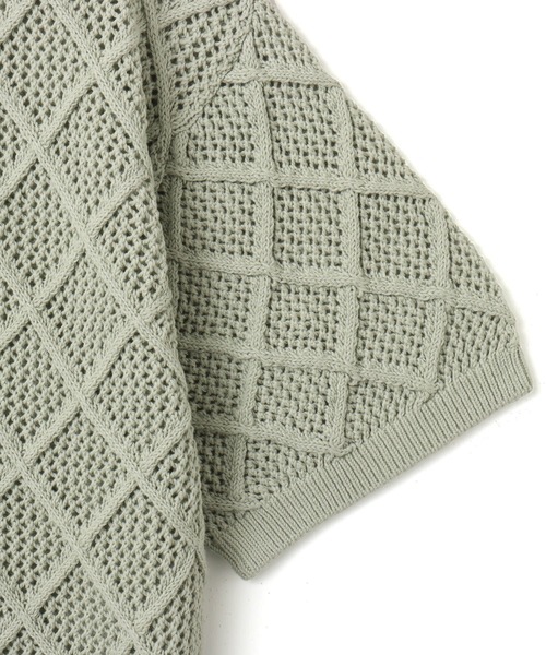 atmos(アトモス)の「atmos Diamond Mesh Openwork Knit / アトモス ダイアモンド メッシュ オープンワーク ニット(ニット/セーター・メンズ・ホワイト/ライトグリーン/ブラック・M/L/XL)」の12枚目の写真
