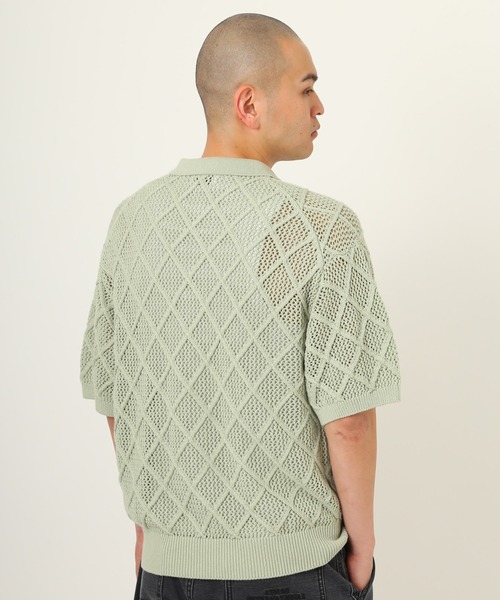 atmos(アトモス)の「atmos Diamond Mesh Openwork Knit / アトモス ダイアモンド メッシュ オープンワーク ニット(ニット/セーター・メンズ・ホワイト/ライトグリーン/ブラック・M/L/XL)」の15枚目の写真