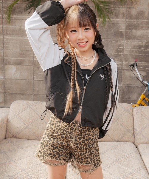 ANAP GｉRL（アナップガール）の「ハイウエストリングジップクラッシュショートパンツ（その他パンツ・キッズ・ブルー/ブラック/ベージュ・XS/S/M）」の8枚目の写真