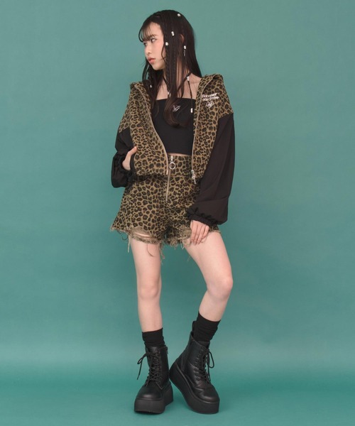 ANAP GｉRL（アナップガール）の「ハイウエストリングジップクラッシュショートパンツ（その他パンツ・キッズ・ブルー/ブラック/ベージュ・XS/S/M）」の15枚目の写真